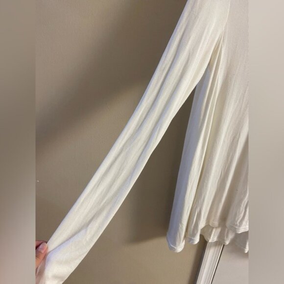 Free People Tunic Top Off White Boat Neck Long Line‎ Large - Picture 5 of 8